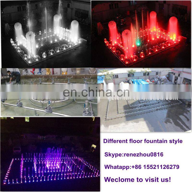 park garden decoration colorful led water dancing floor fountain