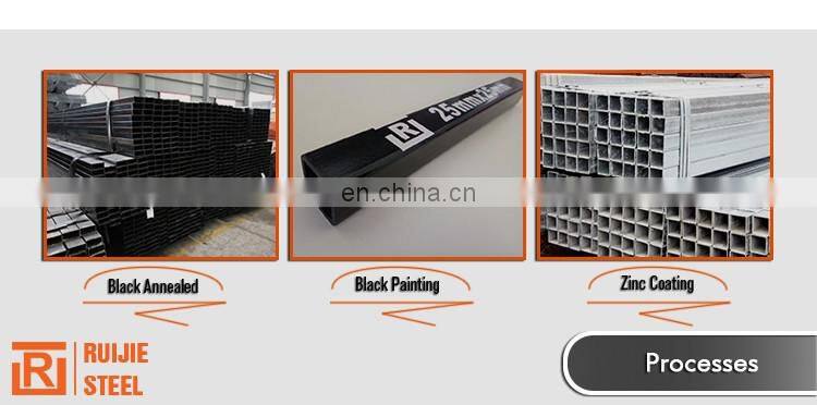 Black ERW SHS and RHS construction pipe 100*70* 3mm thick square steel tubing / rectangular steel pipes Q235 Q345 grade