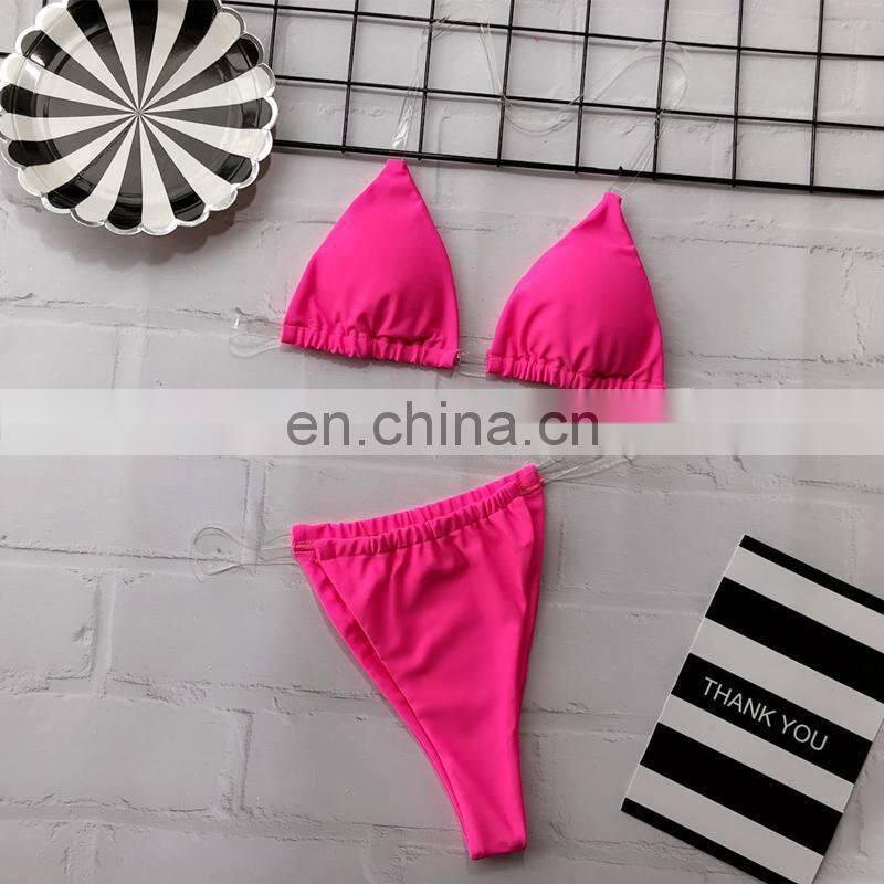 Peachtan Sexy Neon Bikini 2019 Swimwear Women Zebra Print Bathing Suit Mujer High Cut Swimsuit Female Push Up 2Pieces Suit