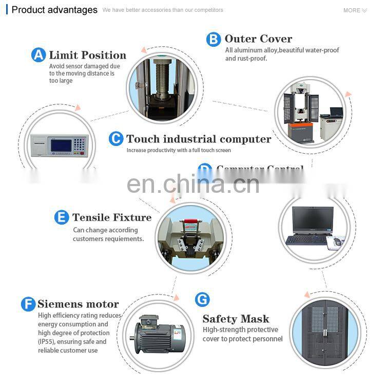 WE-300B modulus of elasticity spring tensile test machine instrument for aluminium