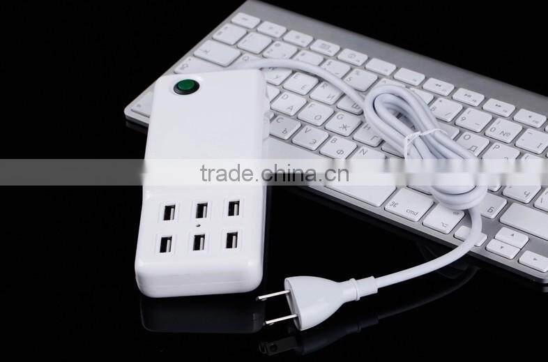 hot new products for 2015 6 port usb charger,5V 12A usb wall charger,6 usb universal charger,wall charger