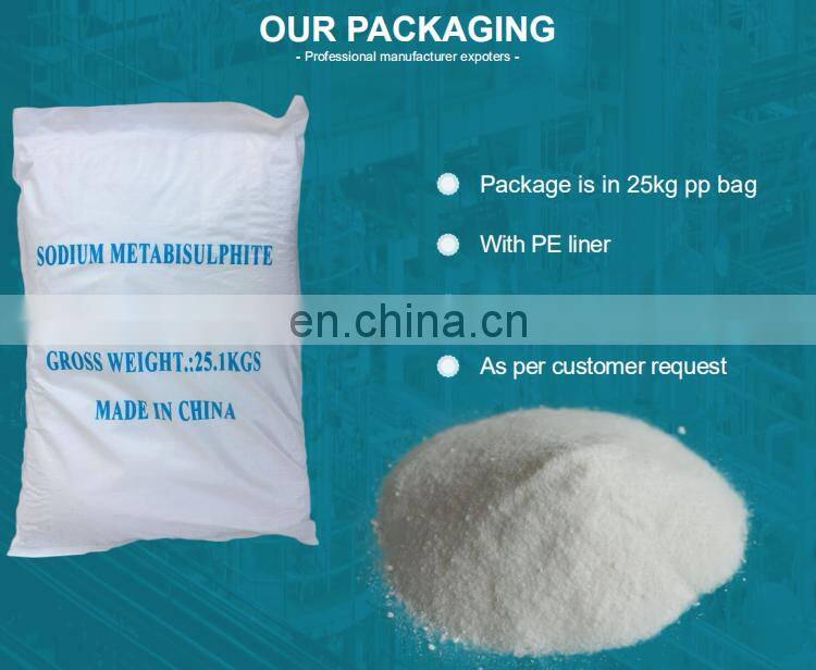 Sodium metabisulfite 98% min sodium metabisulphite