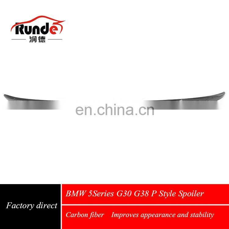 Runde G30 G38 P Style Auto Accessories Carbon Fiber Rear Spoiler Wing for 2018-2020 BMW 5 Series G30 G38 Spoiler