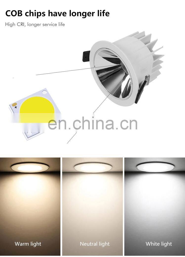 ALLWAY Manufacturer Modern Indoor Recessed Ceiling Round Smd Down Light Lamp Led Downlight