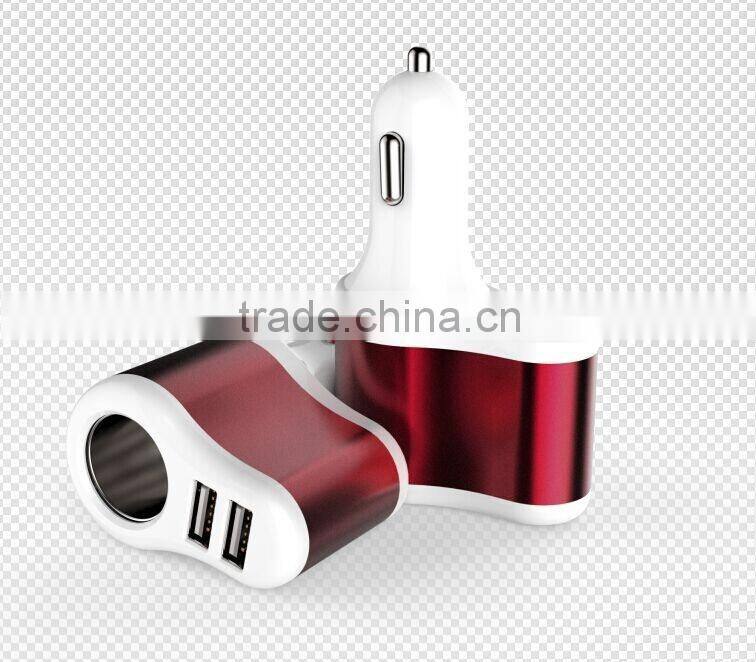 Promotional customized USB Car Charger Cheap Wholesale Colorful Dual USB Car Charger for cell phone