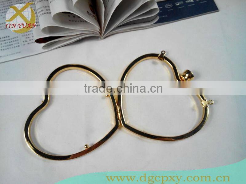 5.1 inch heart shape clutch frame for bags purses clasp