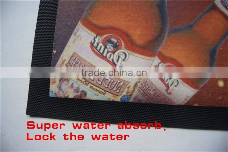 High quality super water absorbable bar mat, Rubber bar counter mat with custom printing