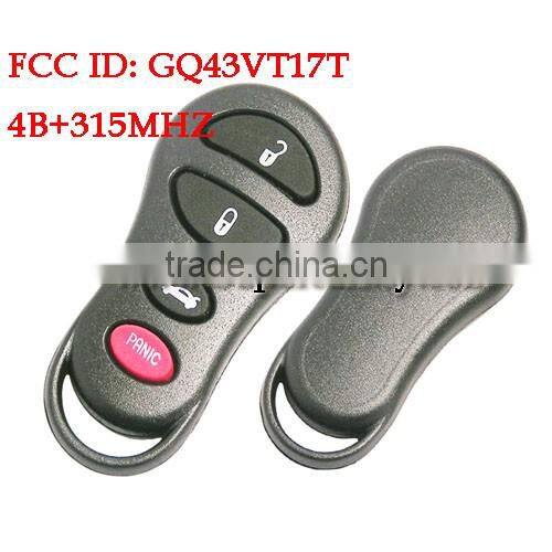 Best quality 2+1 Button remote key with 315MHZ For Chrysler(FCC :KOBDT04A)