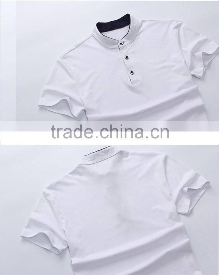 2016 Alibaba China supplier plain Mandarin collar t-shirt