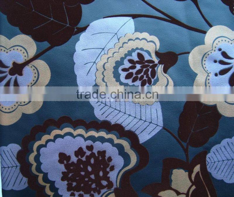 printing & flocking PU leather for furniture