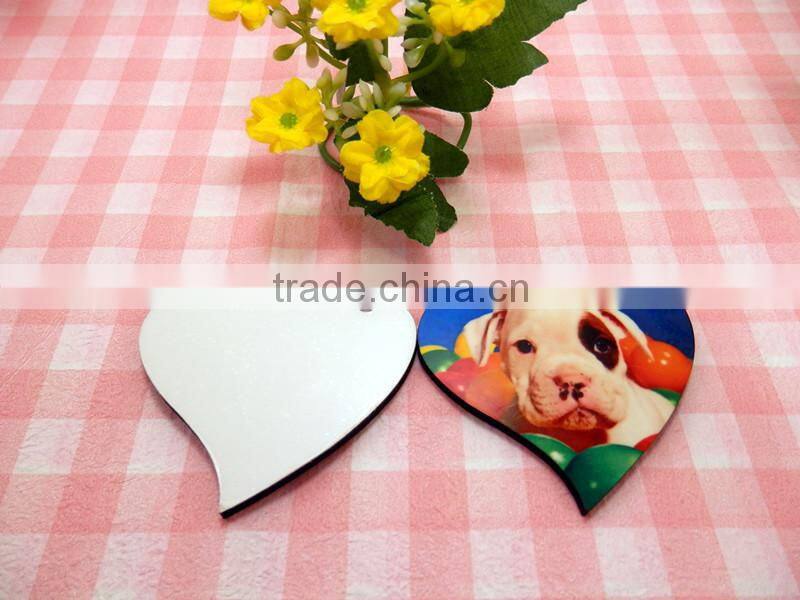 NEWEST blank sublimation heart shape MDF pendant,keychain