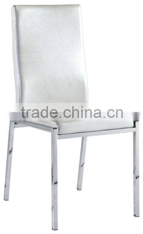 cheap price soft cushion chrome fabric dining chair