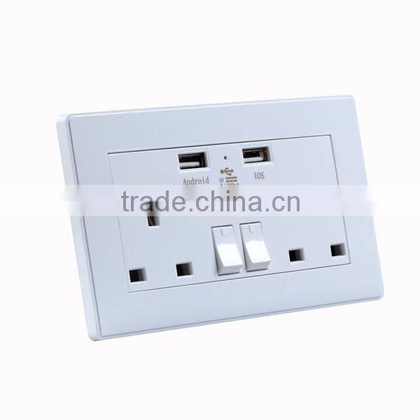 110-240V 16A UK usb wall socket OEM stickers for ipad iphone high speed