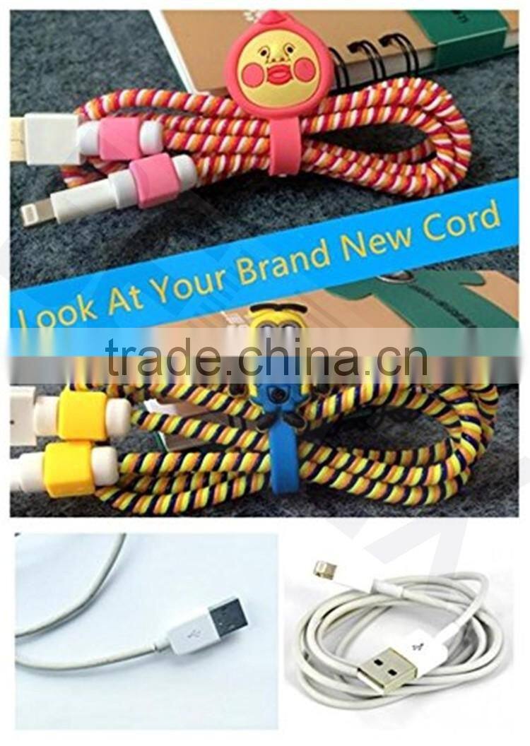 DIY Carton Spiral Protector USB Multi Charger Data USB Cable for IOS