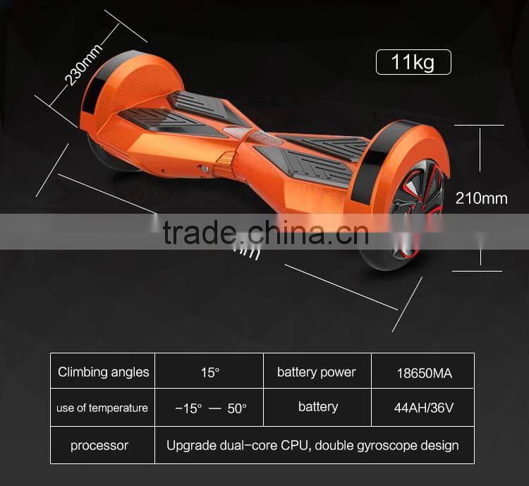 bluetooth music and LED lighting 2 wheel self balancing electric scooter