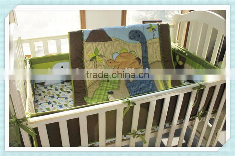 emboidery baby boys dinosaur bedding set crib bedding set from professional manufacturer