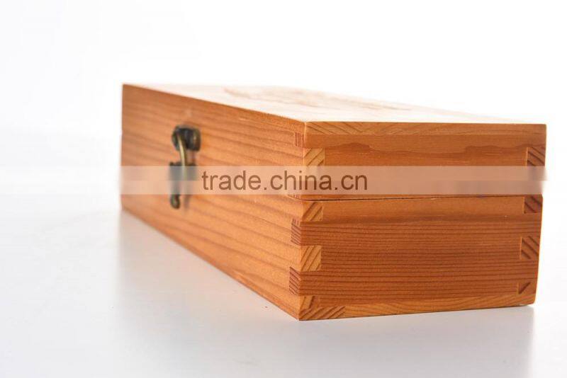 pine paulownia wood wine box for 1 bottles
