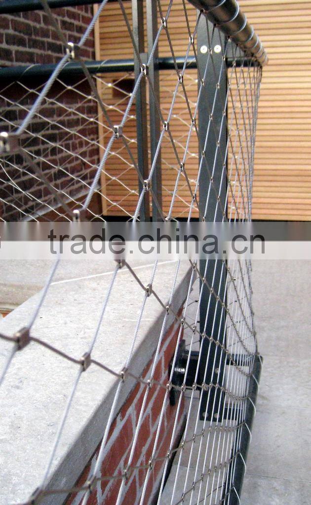 Flexible stainless steel cable net for protection