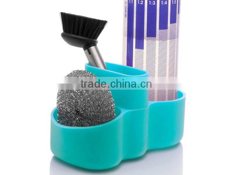 Hot sale high quality FDA and LFGB colorful silicone sponge soap holder/silicone storage bag kitchen producrs