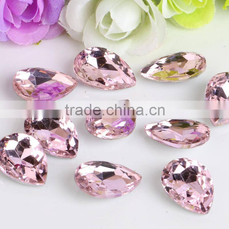 Wire Red Excellent Quality Wholesales Point Back Loose Shapes Teardrop Crystal Glass Beads for Jewelry Decorating Cheap