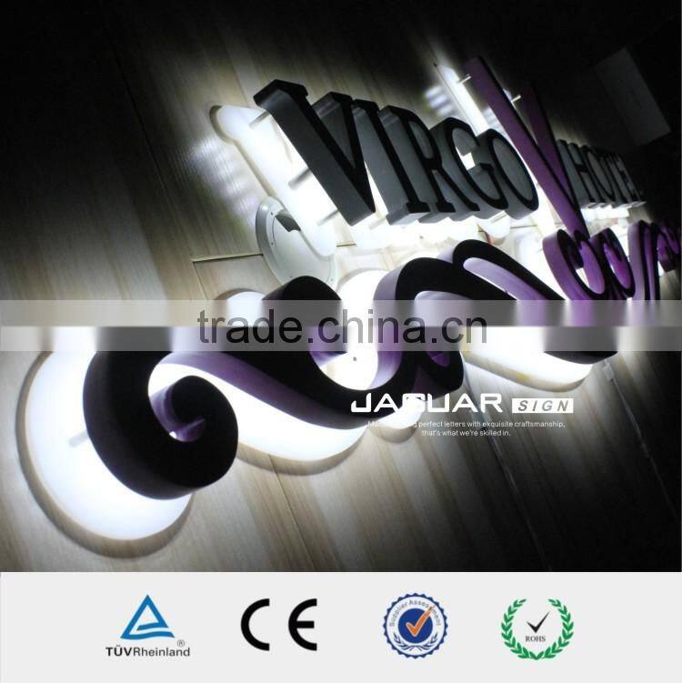 Shop decorative waterproof frontlit / backlit advertising baking finish acrylic led letters sign and alphabet numbers