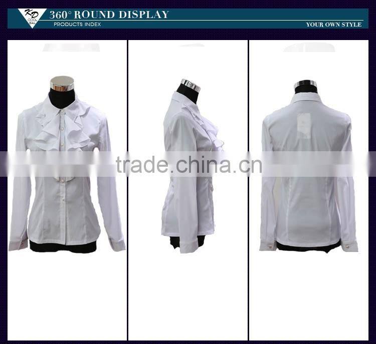 Fashionable and elegant ladies long sleeve and white latest blouse design 2016