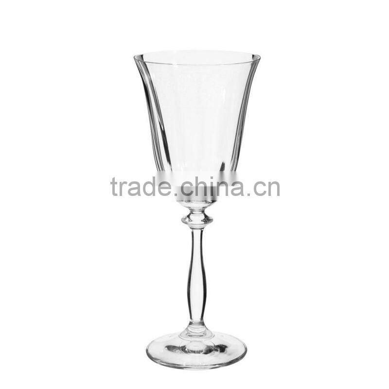 Optical clear stemmed champagne flute glass