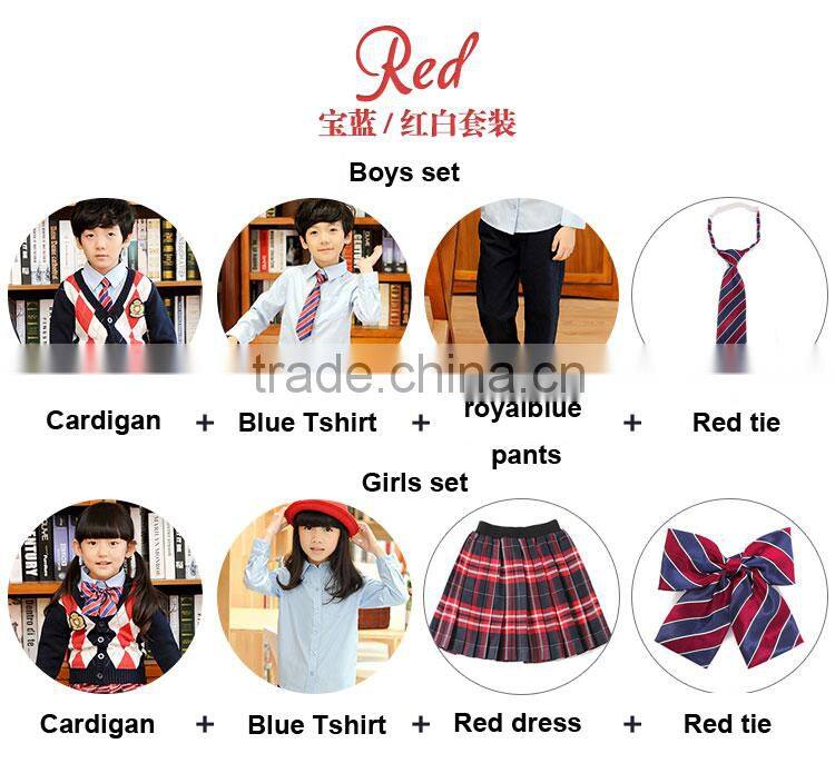 2016 Fashion spring kids school uniforms for sweater korean girls high school uniform wholesale primary school uniform(ulik-006)