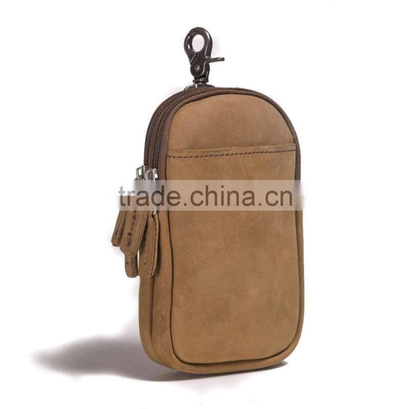 Men Crazy Horse Leather Sport Tactical Fanny Pack Pocket Organizer Travel Tool