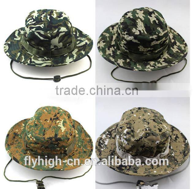 High Quality Logo Outdoor Cotton Camouflage Bucket Hat