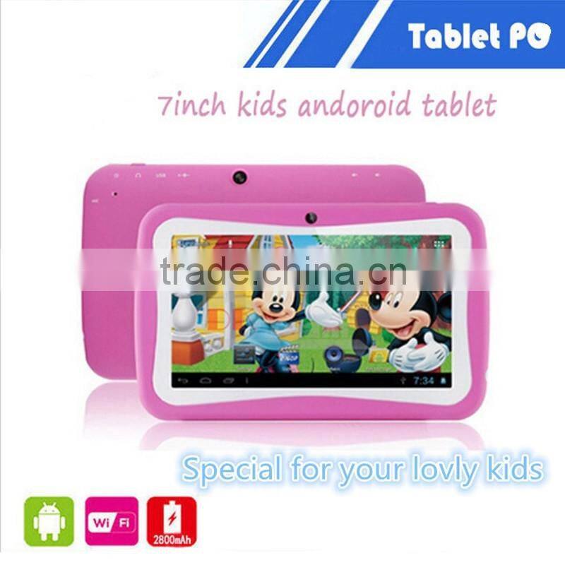 Kid Proof Silicone Kids 7 inch Tablet Case Quad Core Android 4.4.2 Good Quality Tablet PC android 4.2 Tablet For Gaming