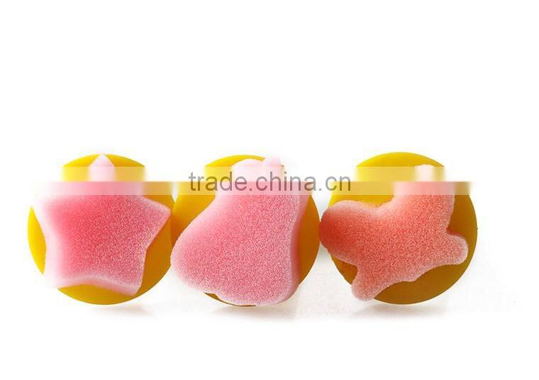 8 pcs/set Hot sale DIY Plastic Handle Cute Sponge Brush For Kids