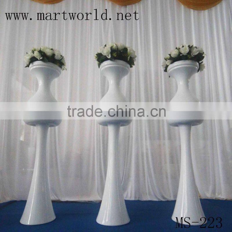 beautiful glass fiber wedding vases columns for sale, flower vase decorative wedding pillars for sale.(MS-223)