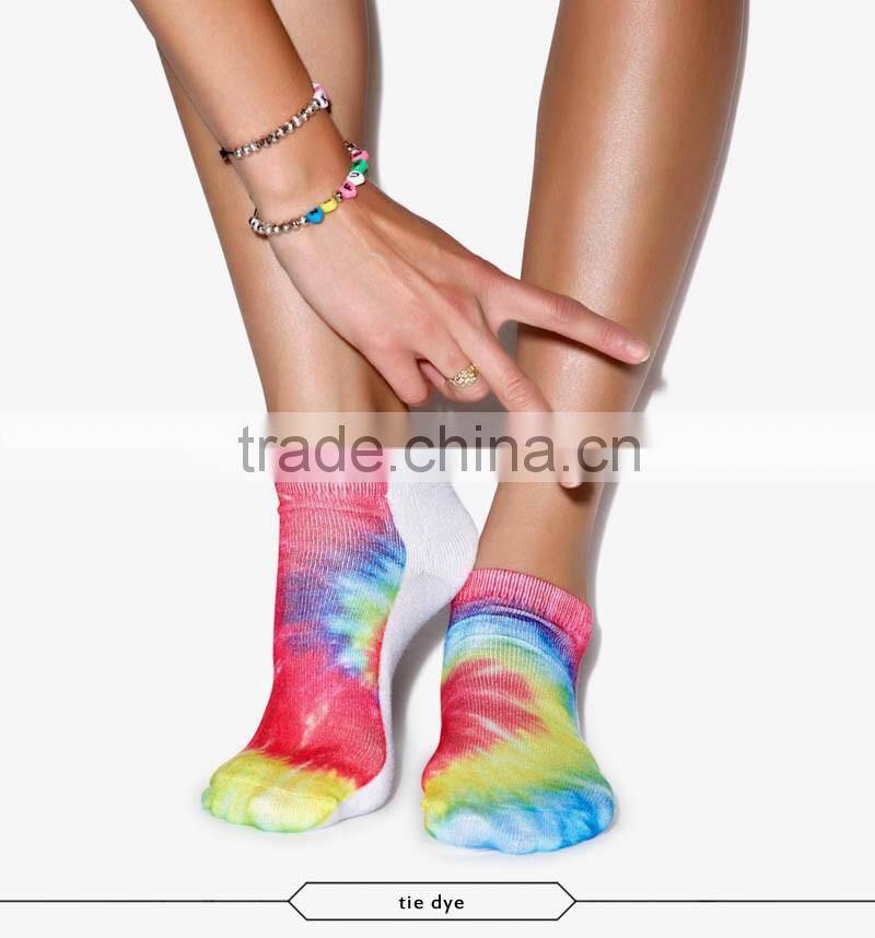 fashion wholesale anklet high quality 3d digital full print colorful ankle socks sports unisex custom hot sale stretch spandex
