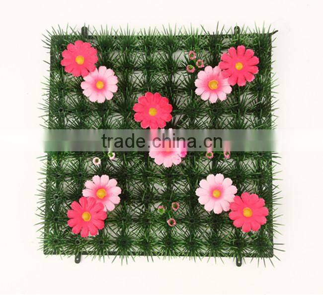 alibaba Beautiful artificial grass carpet with flower for garden decor