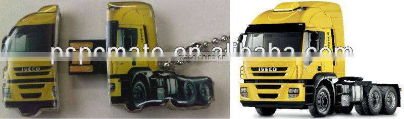 4GB usb drive truck shape with PVC material and white color