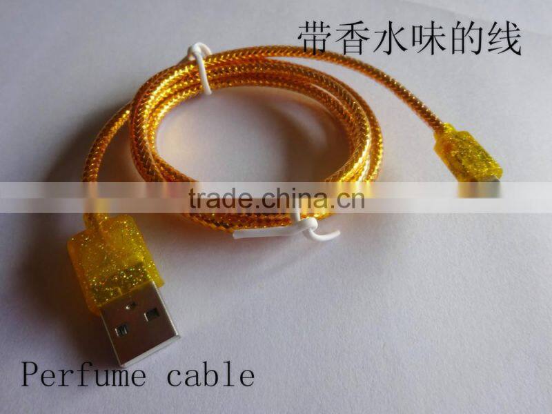 Crystal perfume micro cable for smartphone