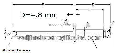 brake rivet/ Brass tubular semi-hollow rivet