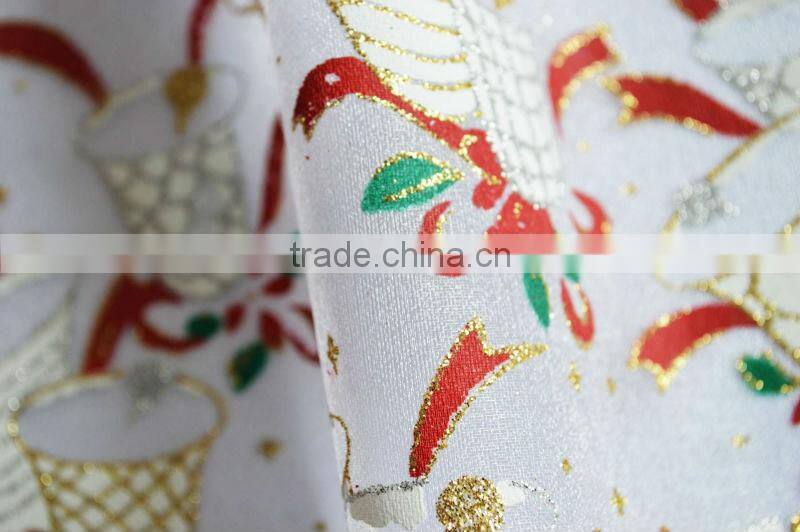 Polyester Organza Printed Fabric Snow man Design 237