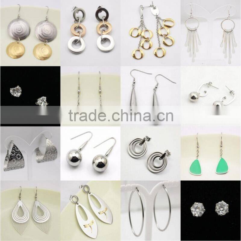 wholesale fashion vintage round pendant gold earring stainless steel