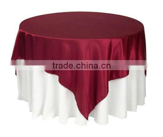 2015 Hot Sale Cheap wedding tablecloths,100%polyester tablecloth,satin overlay for weddings