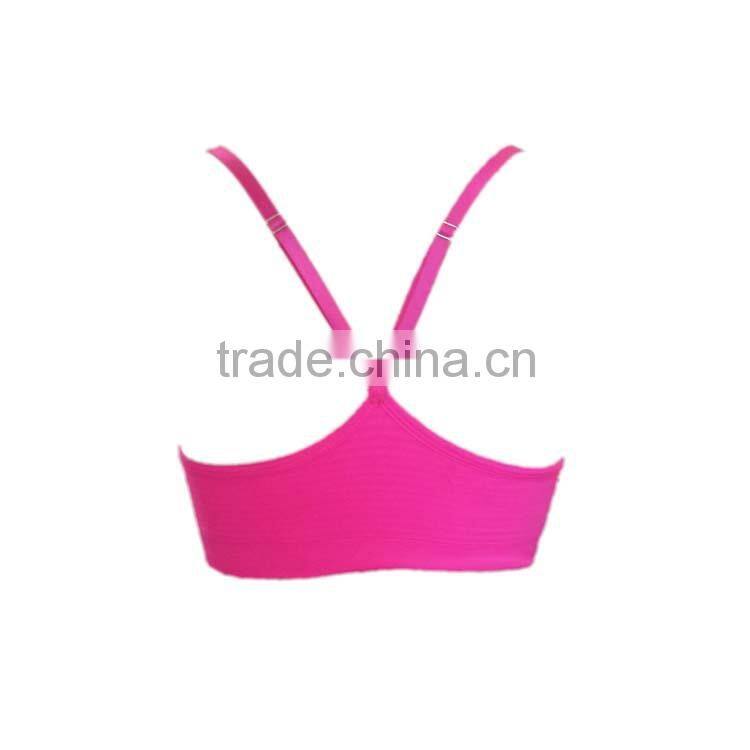 Fashionable Neon Color Sexy With Adjustable Crossed Straps Ladies Sports Bra