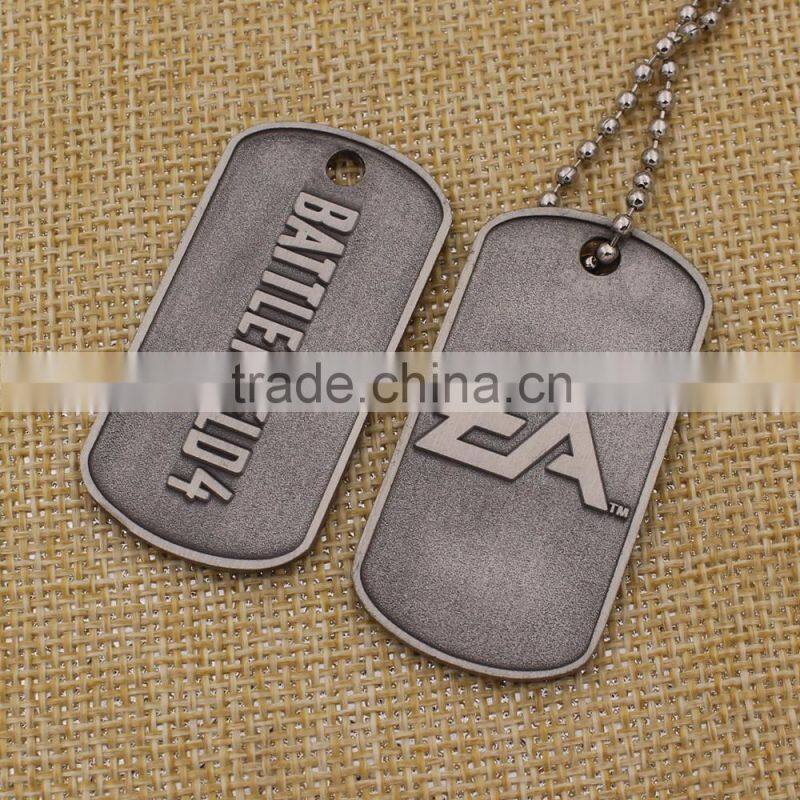 Custom printing aluminum military dog tag with chain