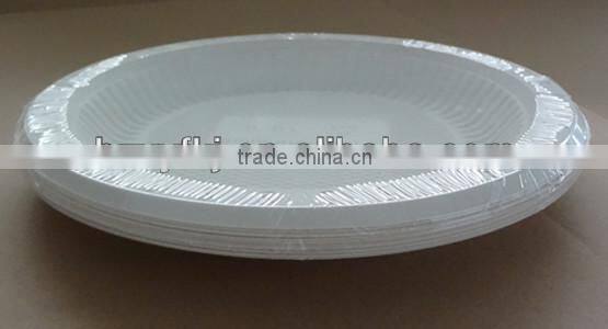 biodegradable disposable cornstarch 9 inch plastic plate with shrink pack