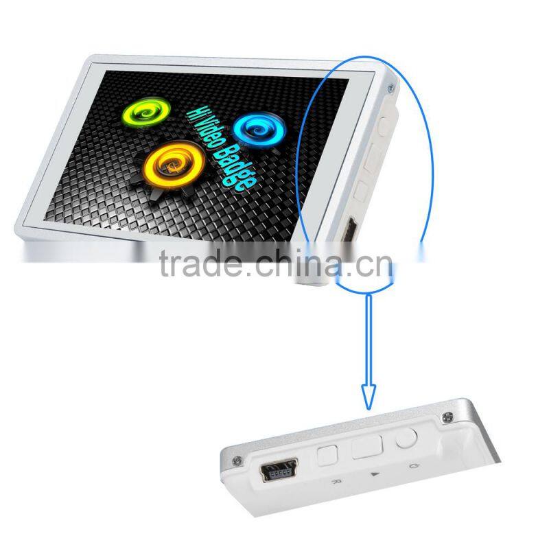 Airline Crews Restaurant Waiter Video Name Tag Video Badge Adv. Player VNT1000B TFT Screen 8-10hrs Display 4GB Memory 3'' Screen