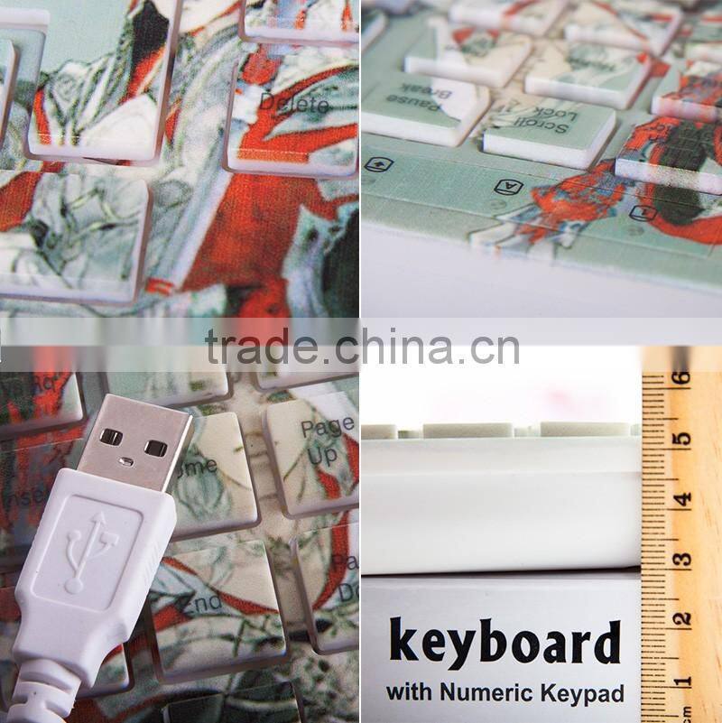 2016 hot sale custom digital printing keyboard