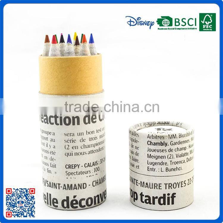 Japan 3.5 inch colorful pencils into the newspaper pencil box