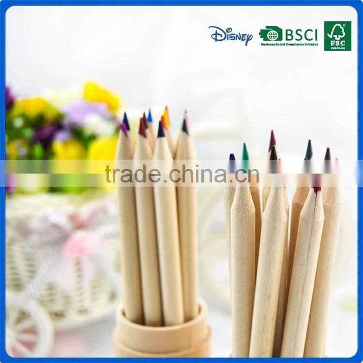 Promotional 12 pcs 7 inch art wooden coloring pencils set with lovely wood case