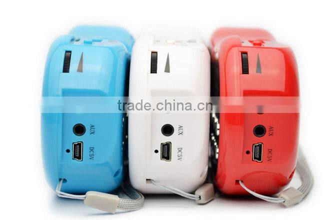 Robot-168 portable card speaker ,fm radio,speaker with TF/Micro SD card/USB disks