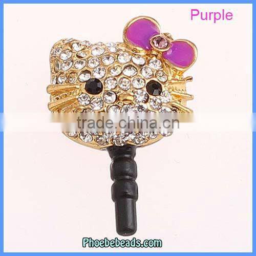 Wholesale 3.5mm Earphone Jack Dust Plug Cell Phone Headphone Dustproof Ear Cap Hello Kitty For Iphone Ipad MDP-M06D